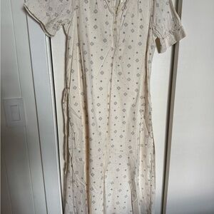 LOFT Cream Button-Up Dress